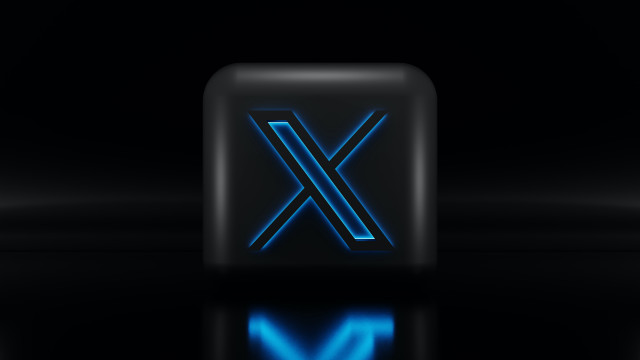 Blue illuminated x reflection expressionism free wallpaper for desktop - medium preview image