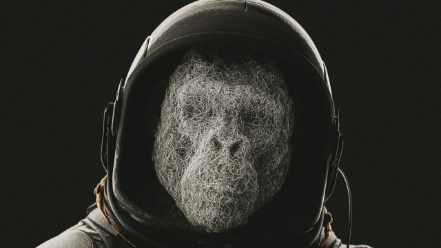 Bearded man hood helmet space free wallpaper for desktop - medium preview image