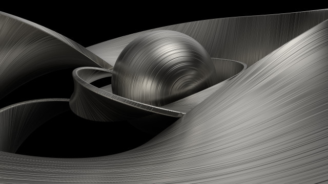 Metal silver kinetic art ambient free wallpaper for desktop - medium preview image