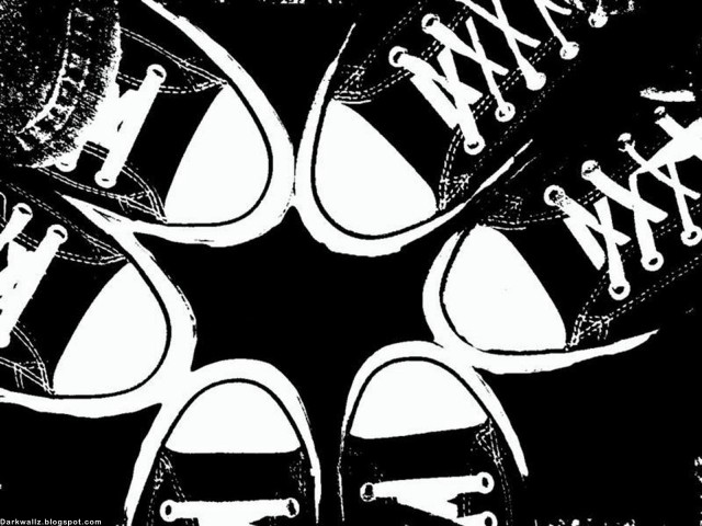 Black white shoes laces sole free wallpaper for desktop - medium preview image