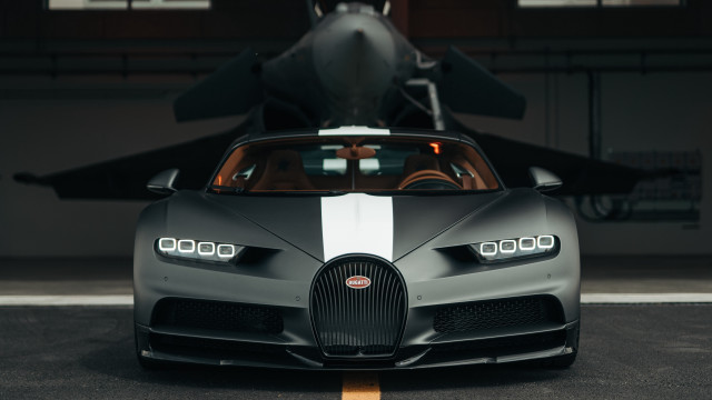 Bugatti jet fighter garage symmetrical free wallpaper for desktop - medium preview image