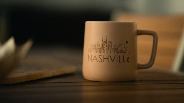 Coffee cup city skyline book free wallpaper for desktop - medium preview image