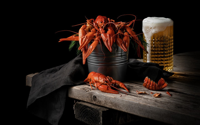 Lobsters beer still life food free wallpaper for desktop - medium preview image
