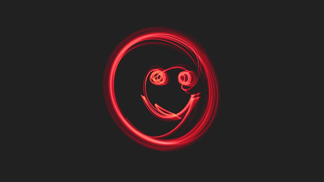 Red light smiley black background free wallpaper for desktop - medium preview image