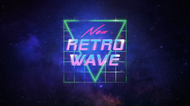 Neon sign retrowave space stars free wallpaper for desktop - medium preview image