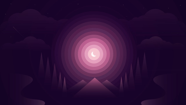 Purple night sky moon stars free wallpaper for desktop - medium preview image