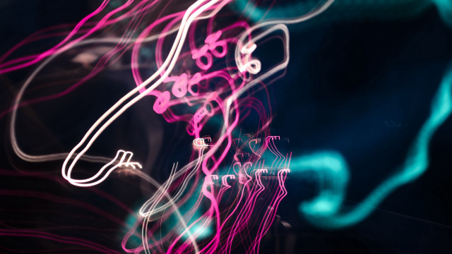 Blurry computer mouse neon lights free wallpaper for desktop - medium preview image