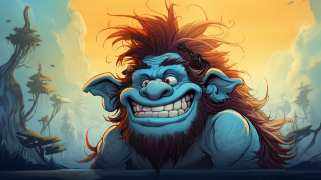 Cartoon smiling male hair air free wallpaper for desktop - medium preview image