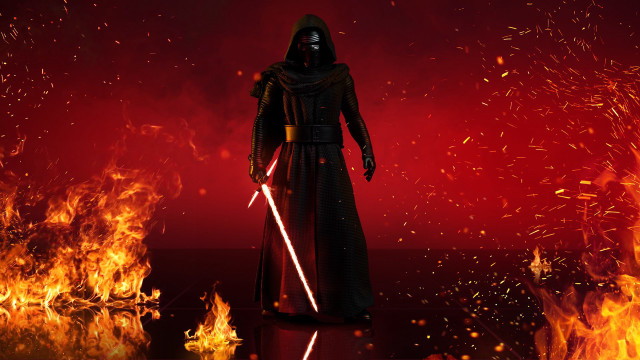 Dark costume light saber fire free wallpaper for desktop - medium preview image