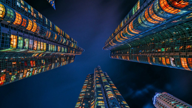 Cityscape tokyo ferriswheel night cyberpunk free wallpaper for desktop - medium preview image