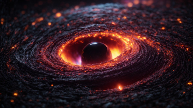 Black hole red light space free wallpaper for desktop - medium preview image