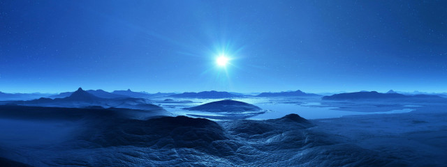 Mountain range sun blue sky free wallpaper for desktop - medium preview image