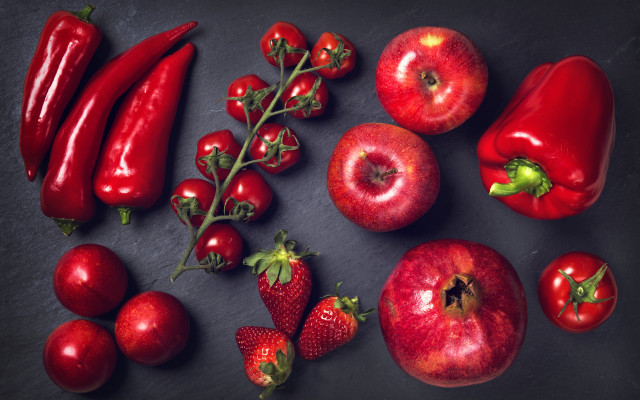 Red apple berry cherry tomato free wallpaper for desktop - medium preview image