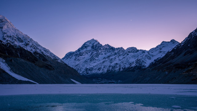 Mountain lake moon forest sunset free wallpaper for desktop - medium preview image