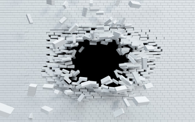 White brick hole black deep free wallpaper for desktop - medium preview image