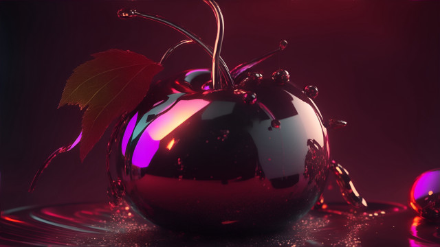 Shiny apple purple background red free wallpaper for desktop - medium preview image