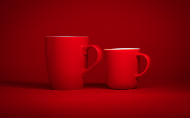 Red coffee mugs minimalism bourgeois free wallpaper for desktop - medium preview image