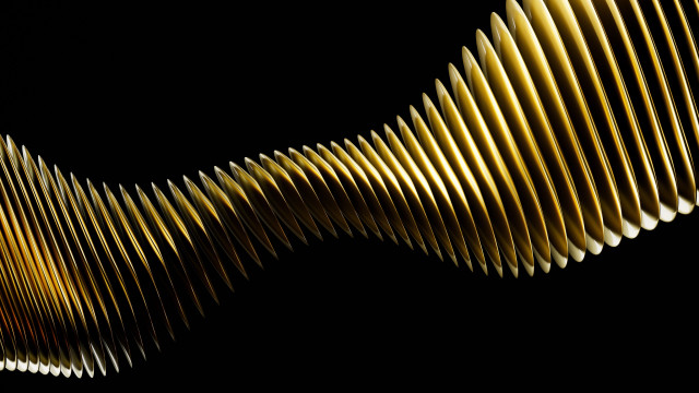 Black gold wavy abstract sculpture free wallpaper for desktop - medium preview image