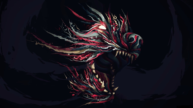 Demonic dragon face glow android free wallpaper for desktop - medium preview image