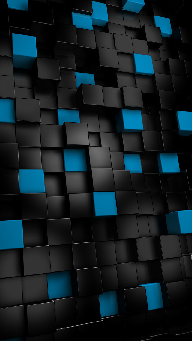 Black blue background squares pattern #5 free wallpaper for mobile - medium preview image