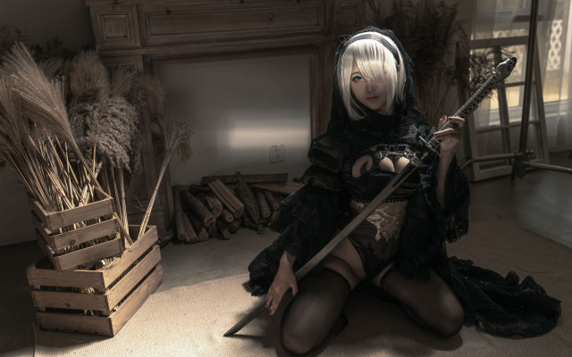 Gothic nier automata robot sword free wallpaper for desktop - medium preview image