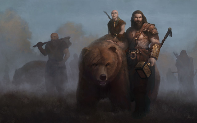 Fantasy epic characters bear riding free wallpaper for desktop - medium preview image