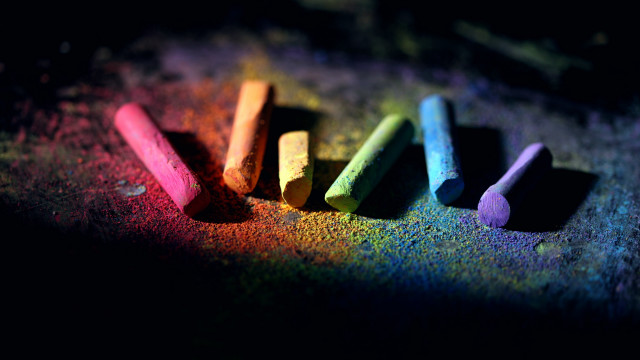Chalks colorful table blurry depth free wallpaper for desktop - medium preview image