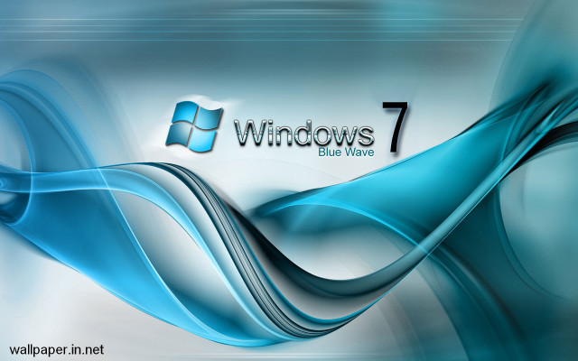 Blue wave windows7 logo word free wallpaper for desktop - medium preview image