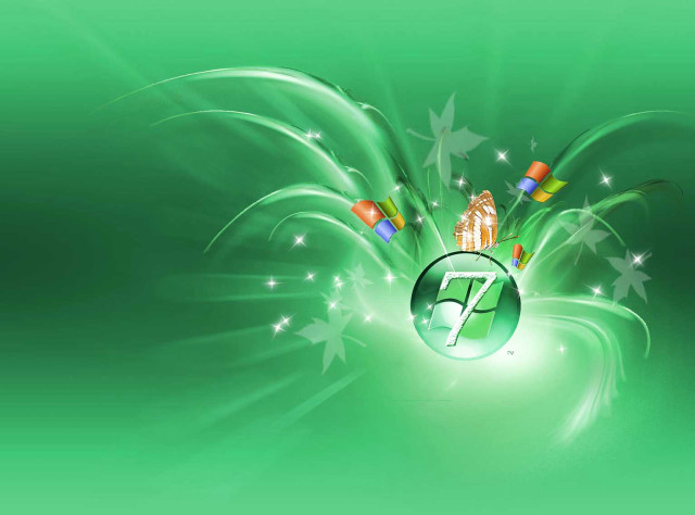 Green background seven stars swirl free wallpaper for desktop - medium preview image