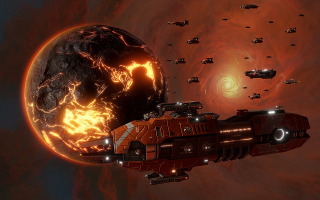 Space station explosion planet sunset free wallpaper for desktop - medium preview image