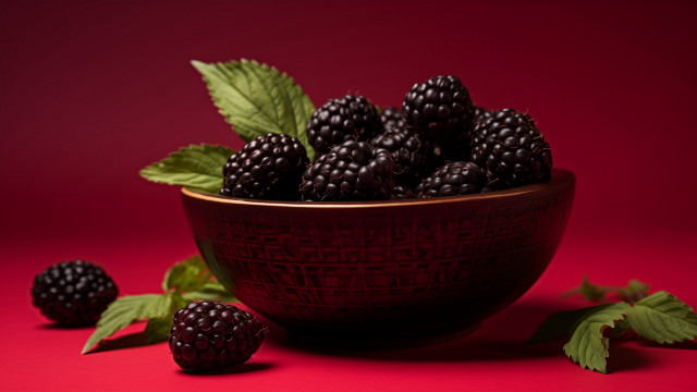 Blackberries leaves stilllife food berries free wallpaper for desktop - medium preview image