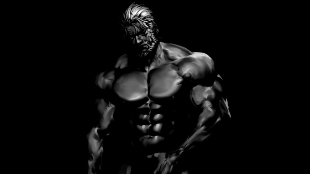 Muscular man bw blackbackground classicalrealism free wallpaper for desktop - medium preview image