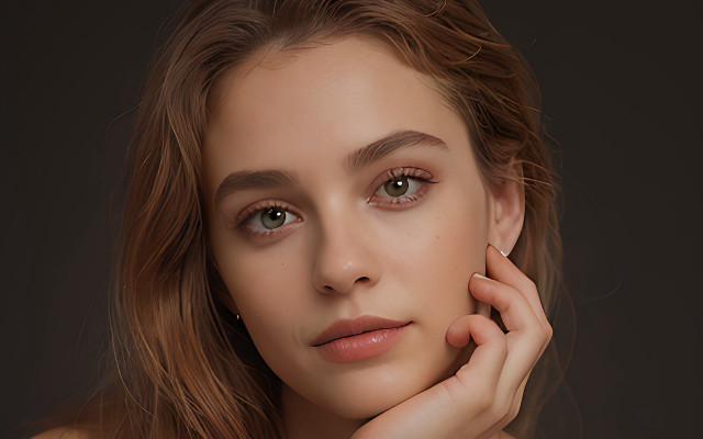 Elina karimova portrait long hair #2 free wallpaper for desktop - medium preview image