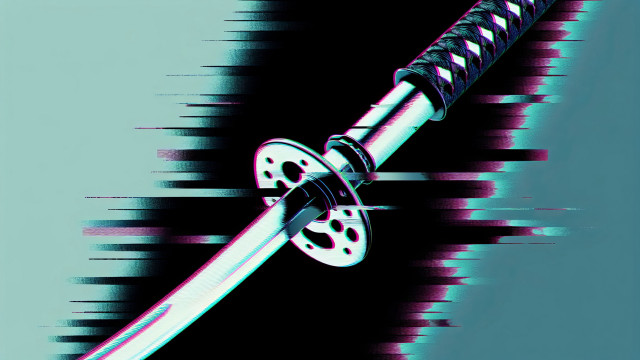 Katana black white blade blue free wallpaper for desktop - medium preview image