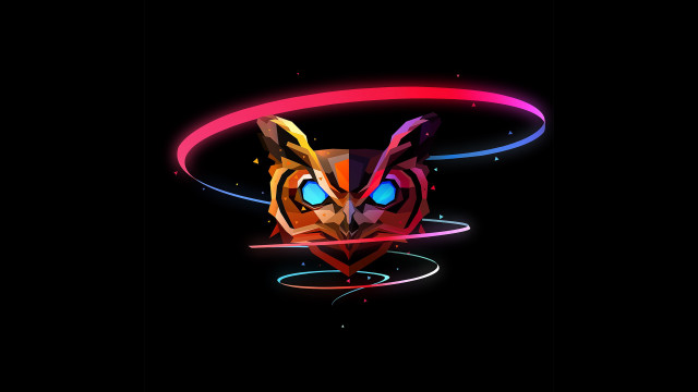 Glowing cat hologram blue eyes free wallpaper for desktop - medium preview image