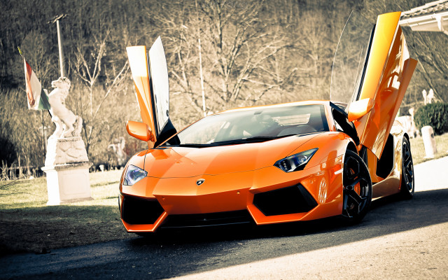 Orange sports car doors open #3 free wallpaper for desktop - medium preview image