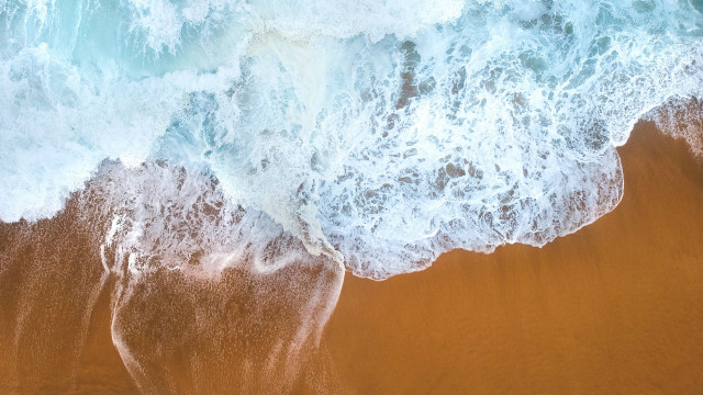 Beach waves surfboard ocean abstract free wallpaper for desktop - medium preview image