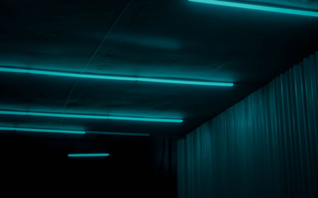 Dark room neon hallway portrait free wallpaper for desktop - medium preview image