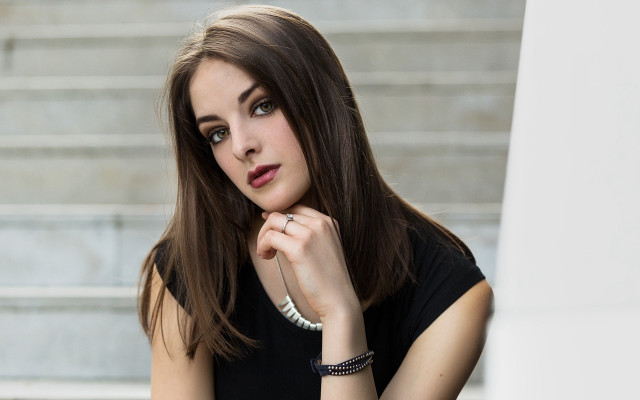 Woman long hair bracelet stairs free wallpaper for desktop - medium preview image