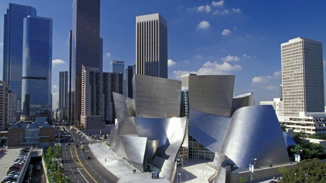 City tall buildings street cars free wallpaper for desktop - medium preview image