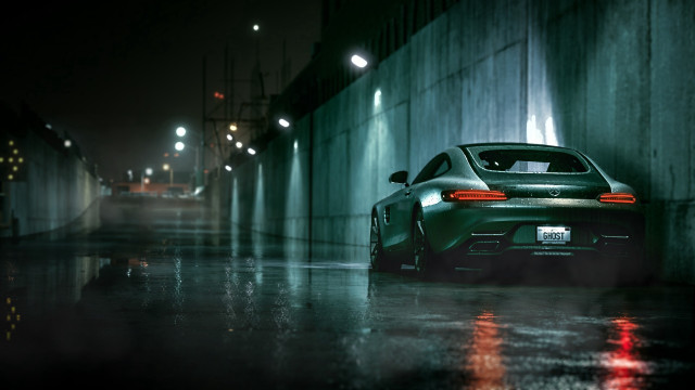 Dark alley car person rain free wallpaper for desktop - medium preview image