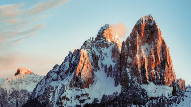 Mountain snow forest sky fire free wallpaper for desktop - medium preview image