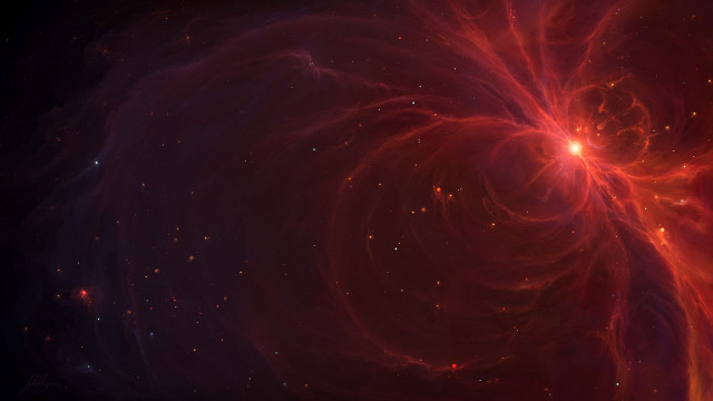 Red black swirls stars space free wallpaper for desktop - medium preview image
