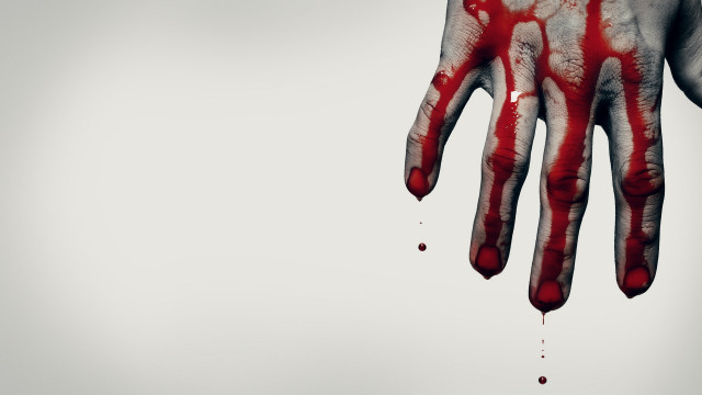 Bloody hand dripping red line free wallpaper for desktop - medium preview image