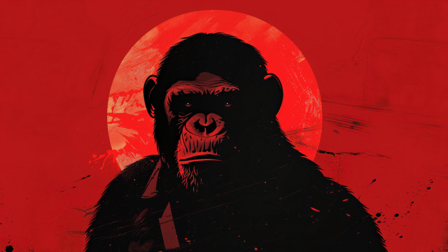 Gorilla red sun blood torii free wallpaper for desktop - medium preview image