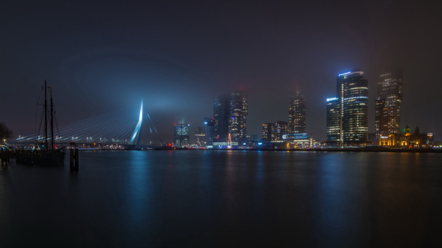 City skyline night bridge river #20 free wallpaper for desktop - medium preview image