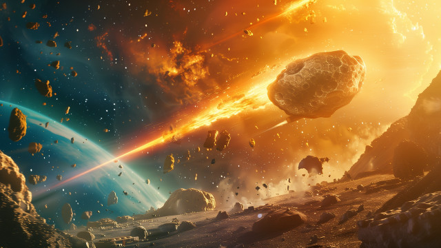 Space rocks yellow light molten free wallpaper for desktop - medium preview image