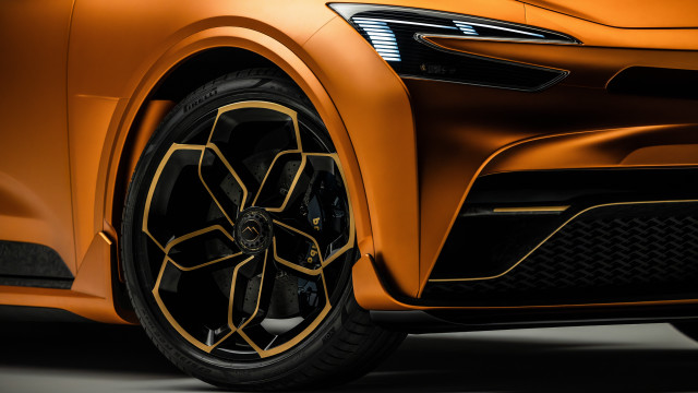 Car wheel orange black rims free wallpaper for desktop - medium preview image