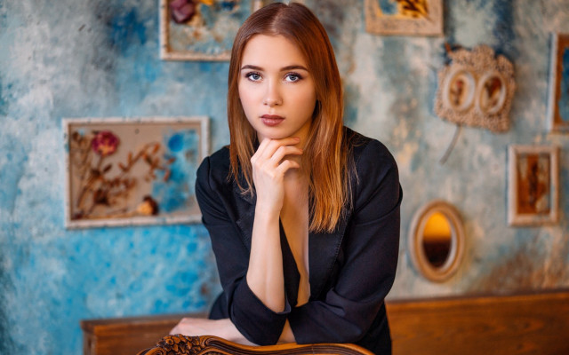 Elina karimova serious portrait 3d free wallpaper for desktop - medium preview image