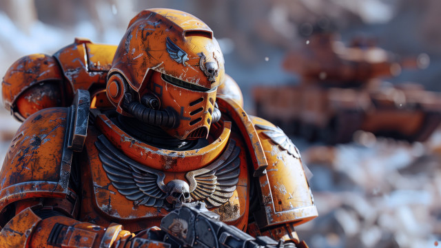 Warhammer gun helmet antipodeans unreal free wallpaper for desktop - medium preview image